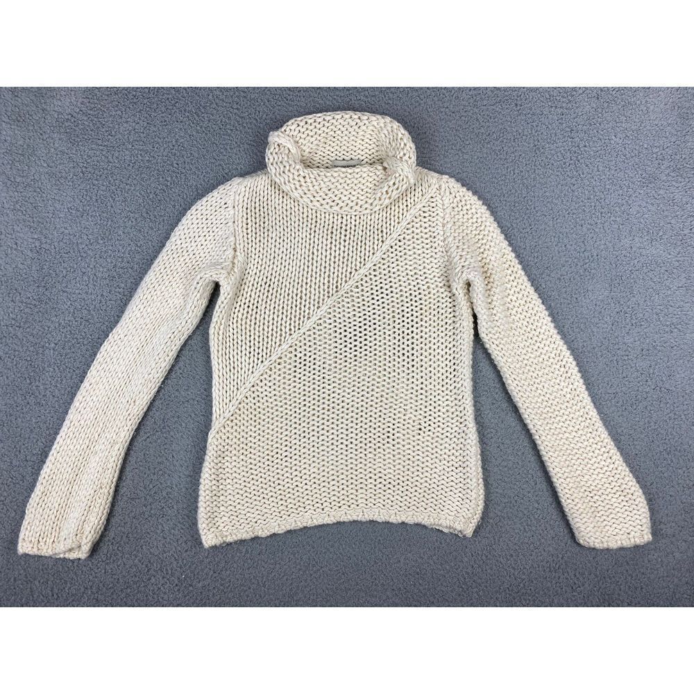 Banana Republic Turtleneck Sweater Womens Small Wool Angora Chunky Open Knit‎
